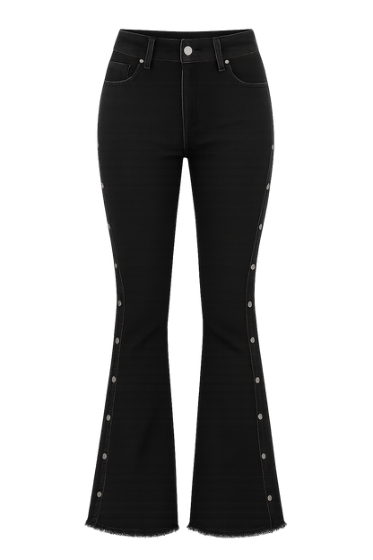 Women's High Waist Flare Jeans Stretch Denim Blue