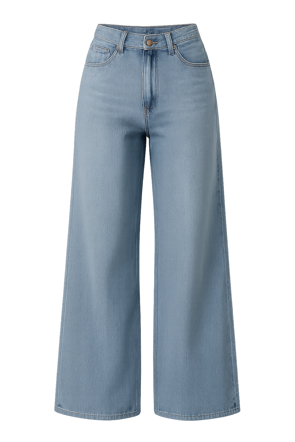 Women's High Waist Wide Leg Denim Jeans Lightweight Blue Casual