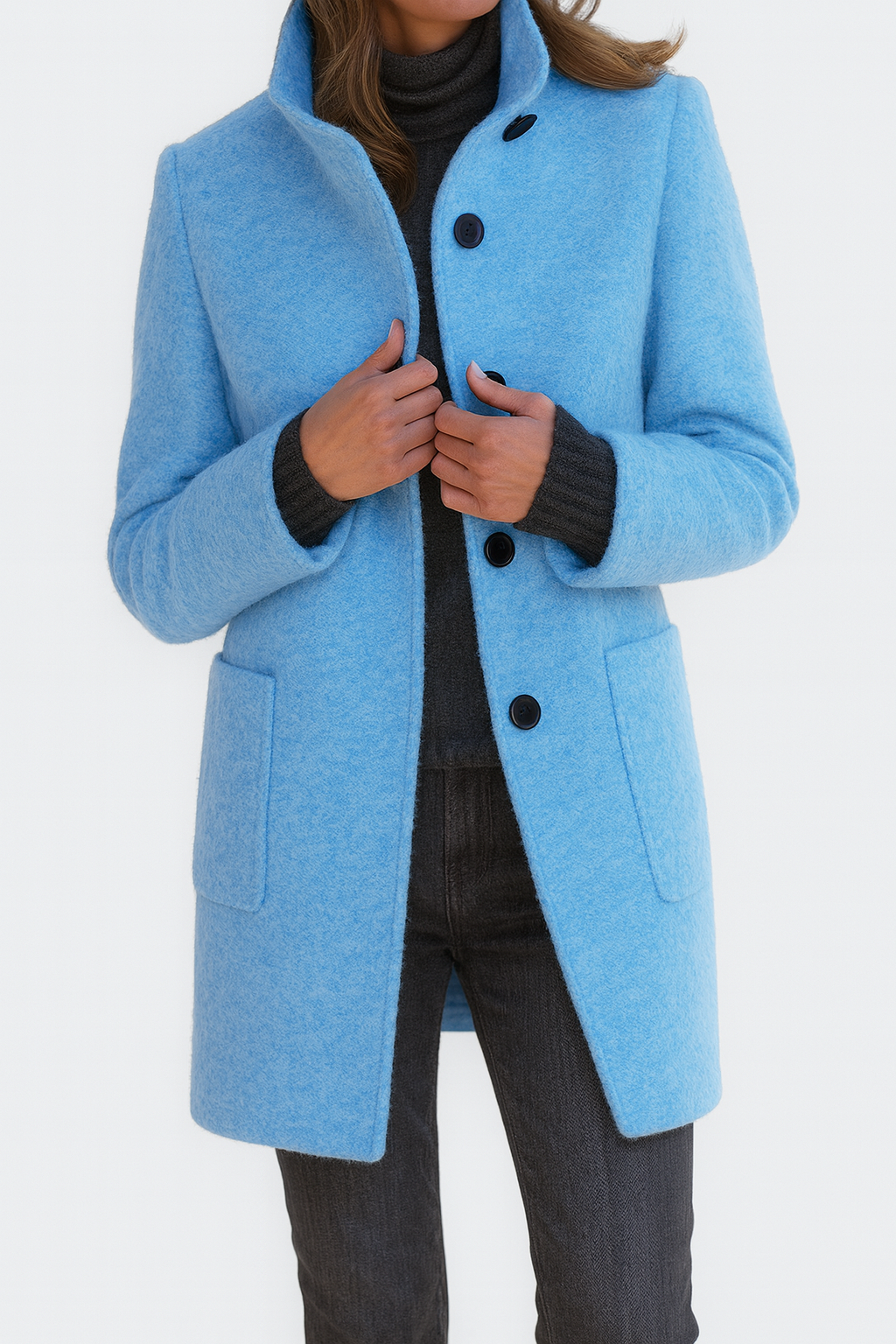Women's Mid-Length Button Coat