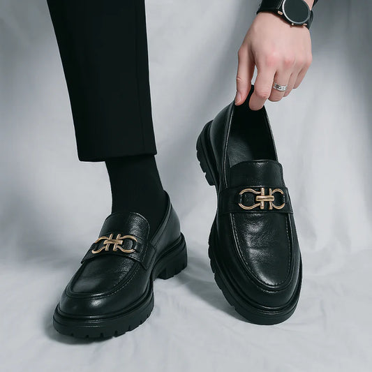 Classic Mens Leather Slip On Shoes - VibreMode