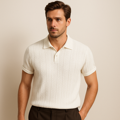 Men's Cotton Polo Vintage Style Shirt