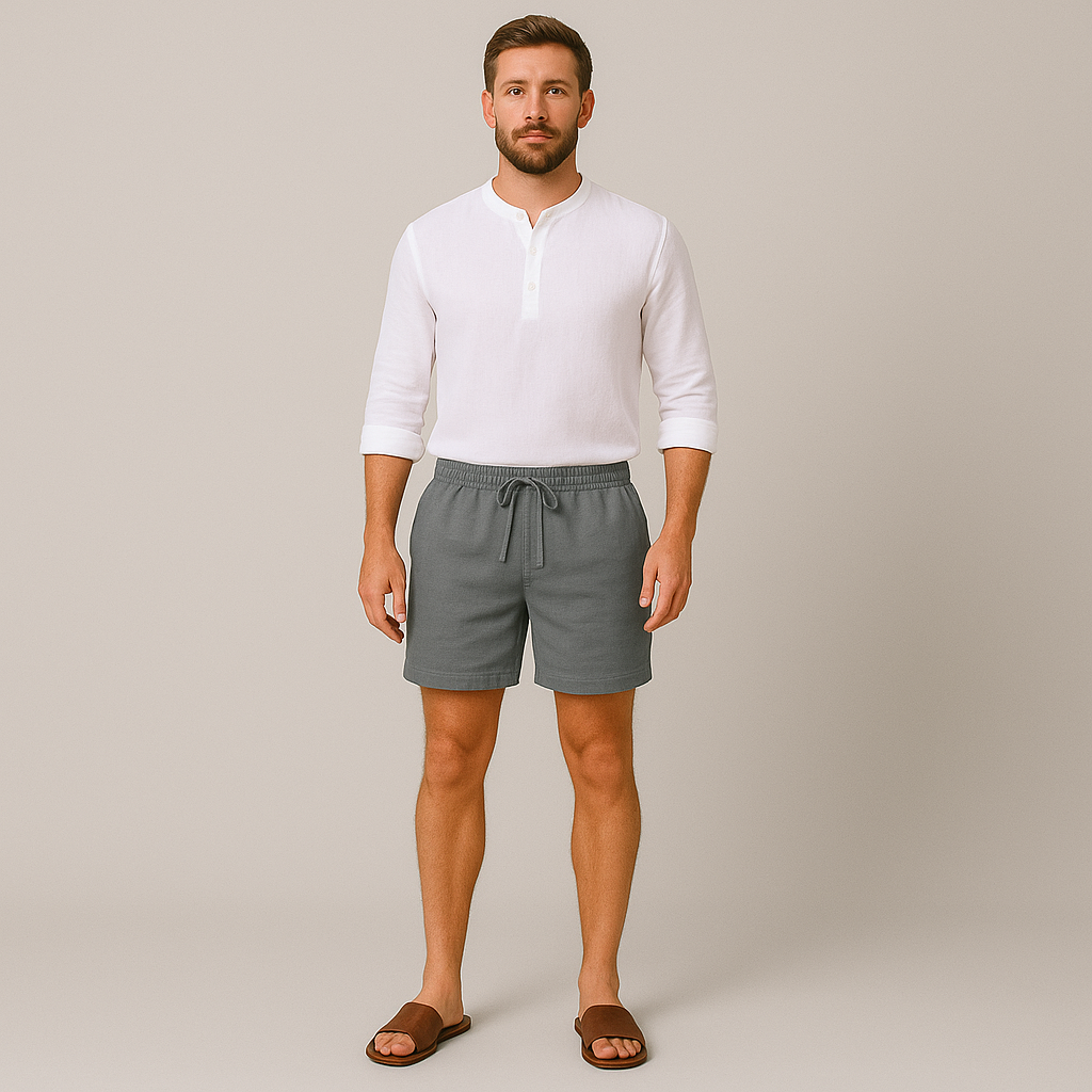 Men's Linen Summer Shorts Lightweight Relaxed Fit