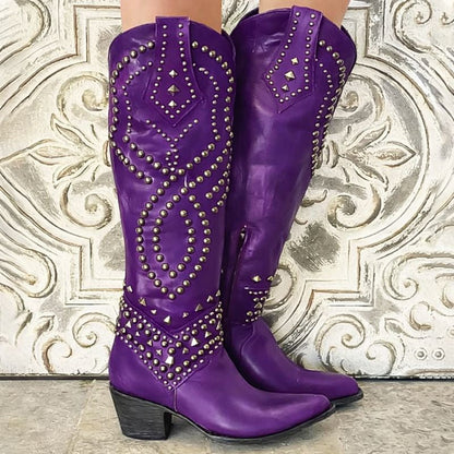 Women's Western Knee High Boots - VibreMode