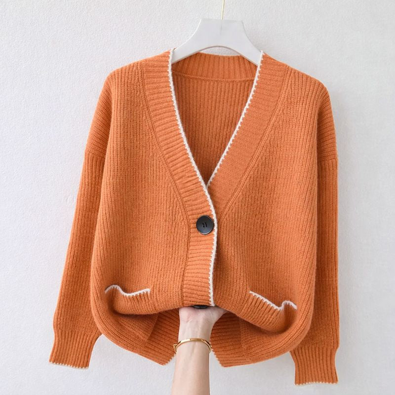 Women's V-Neck Cardigan Loose Fit - VibreMode