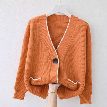 Women's V-Neck Cardigan Loose Fit - VibreMode