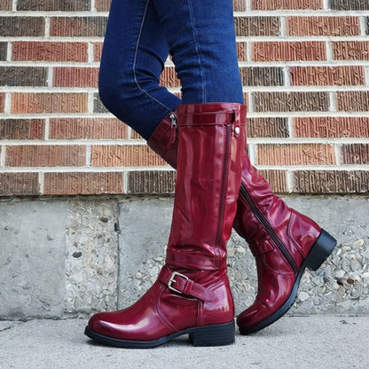 Women's Knee-High Boots Round Toe Classic Design - VibreMode