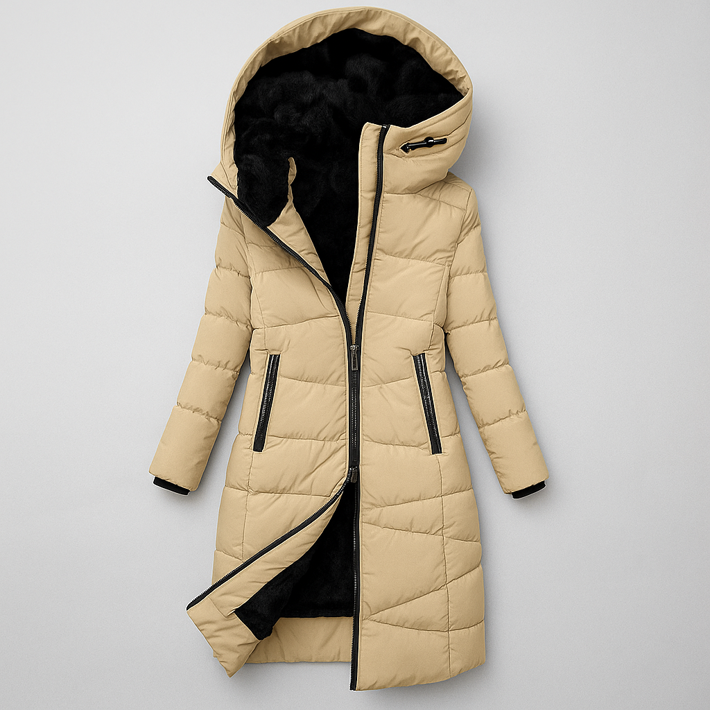 Women's Quilted Hooded Coat - VibreMode