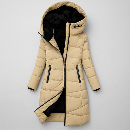 Women's Quilted Hooded Coat - VibreMode
