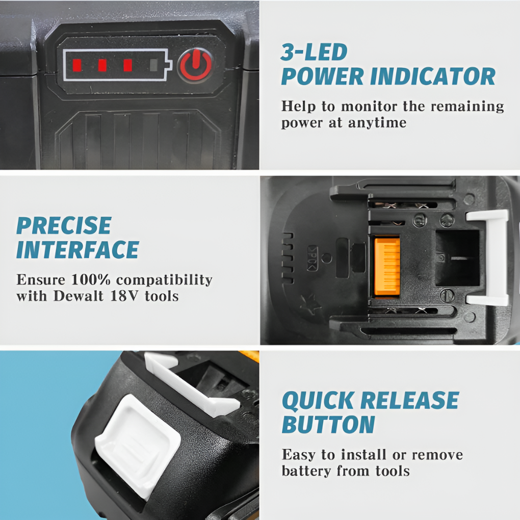 18V Replacement Battery Pack 8.0Ah With Charger