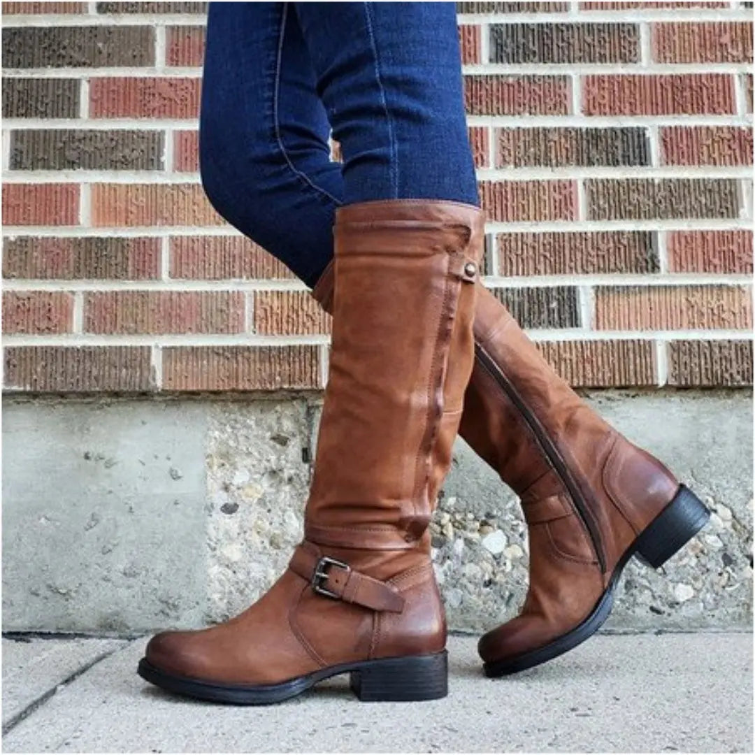 Women's Knee-High Boots Round Toe Comfortable - VibreMode