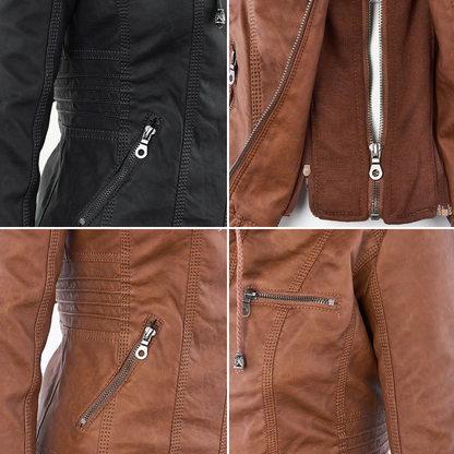 Ladies Biker-Style Hoodie Jacket