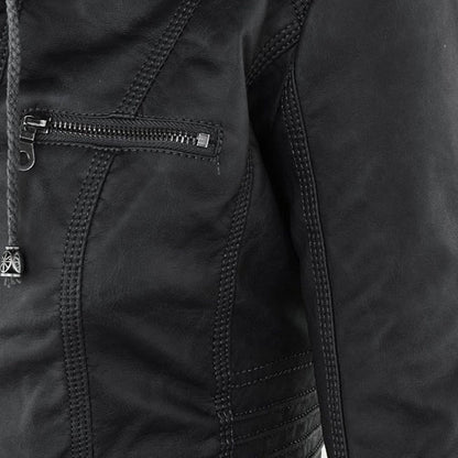 Ladies Biker-Style Hoodie Jacket