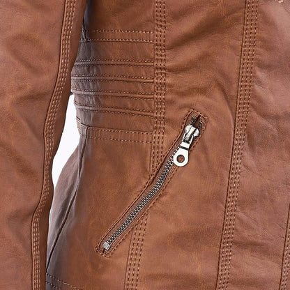 Ladies Biker-Style Hoodie Jacket