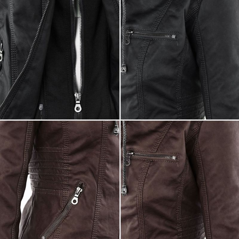 Women's Classic Leather Moto Jacket