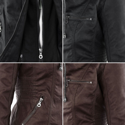 Women's Classic Leather Moto Jacket