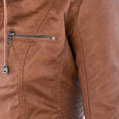 Ladies Biker-Style Hoodie Jacket