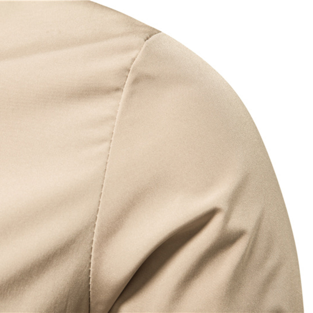 Men's Bomber Jacket Zip-Up Ribbed Collar