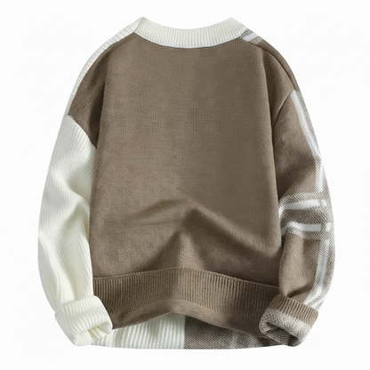 Men's Plaid Sweater Color Block
