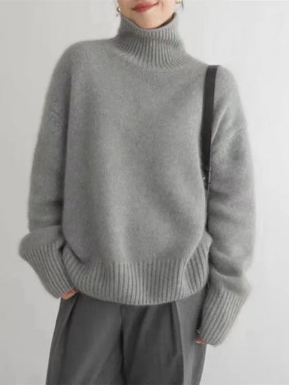 Women's Linen Turtleneck Sweater
