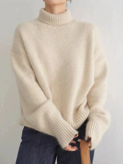 Women's Linen Turtleneck Sweater