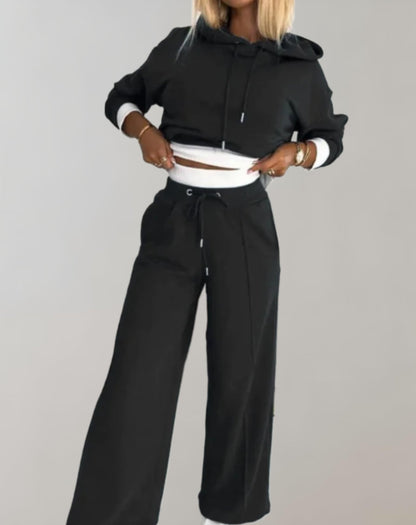 Women's Wide Leg Tracksuit Pants Casual Fit - VibreMode