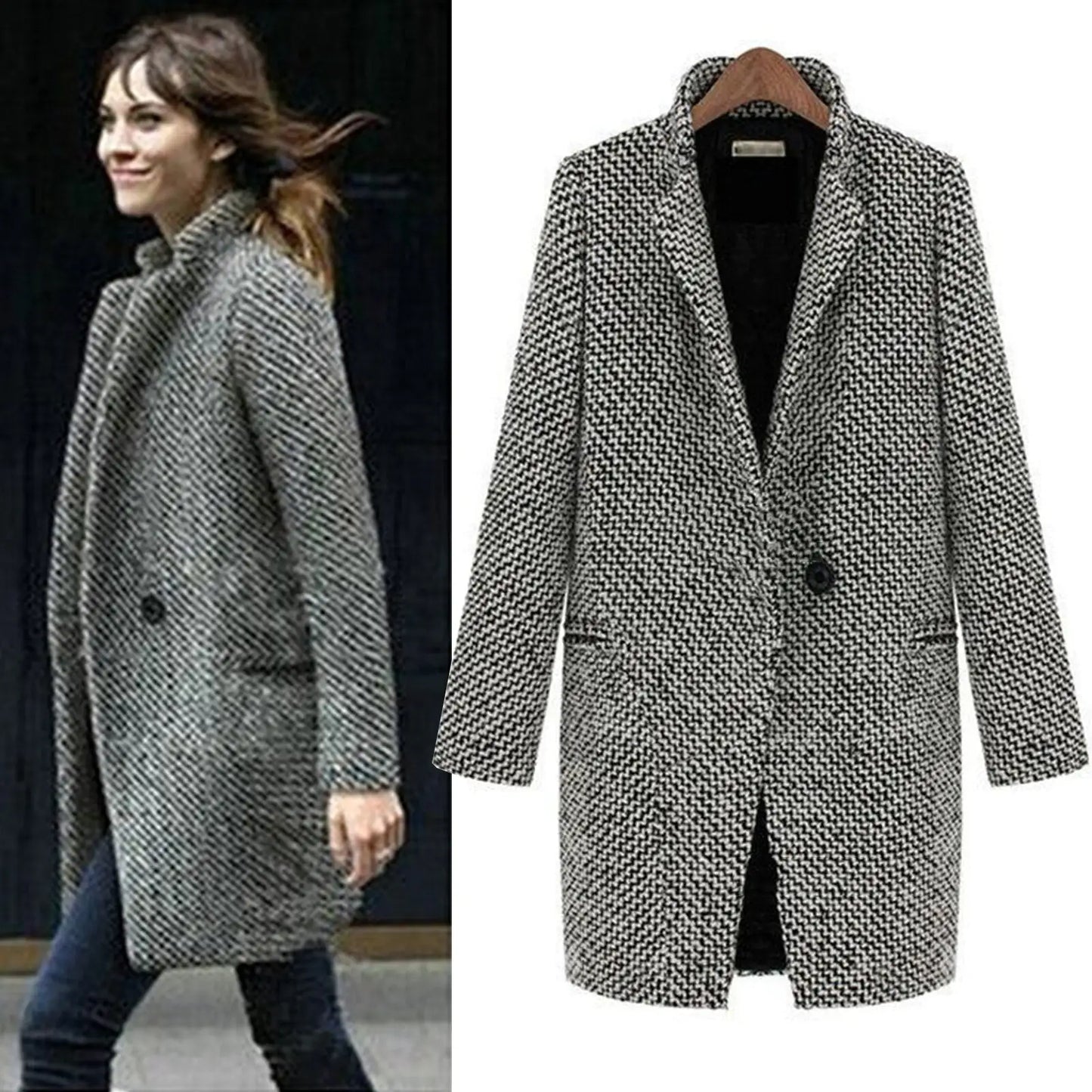 Women's Tailored Button Front Coat
