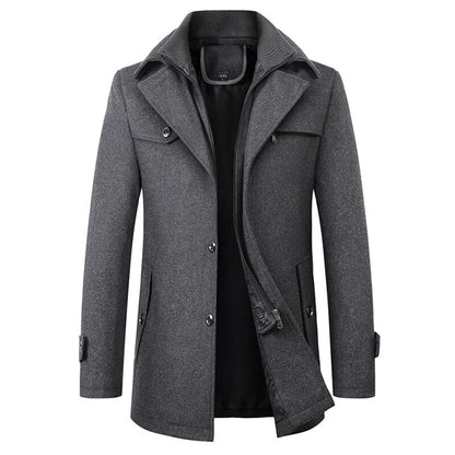 Wool Blend Men's Overcoat