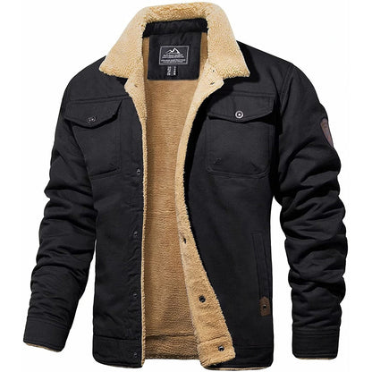 Men's Sherpa Lined Winter Jacket Warm Insulation - VibreMode