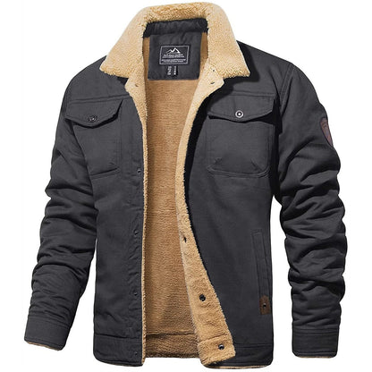 Men's Sherpa Lined Winter Jacket Warm Insulation