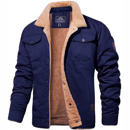 Men's Sherpa Lined Winter Jacket Warm Insulation