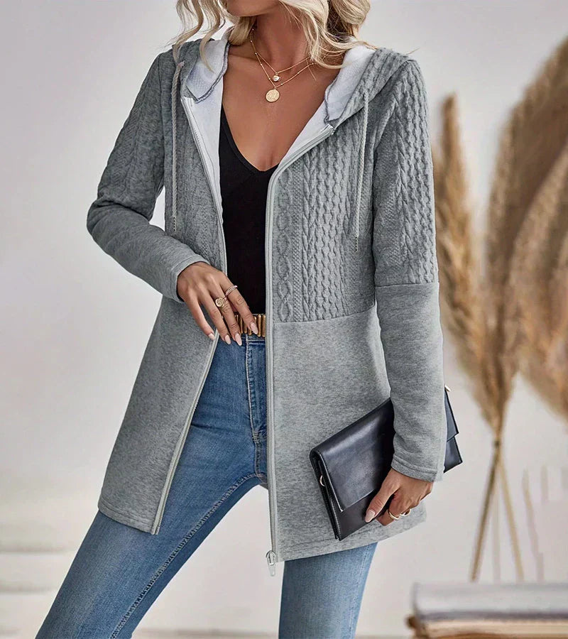 Women's Zip Front Hoodie Panel Detailing