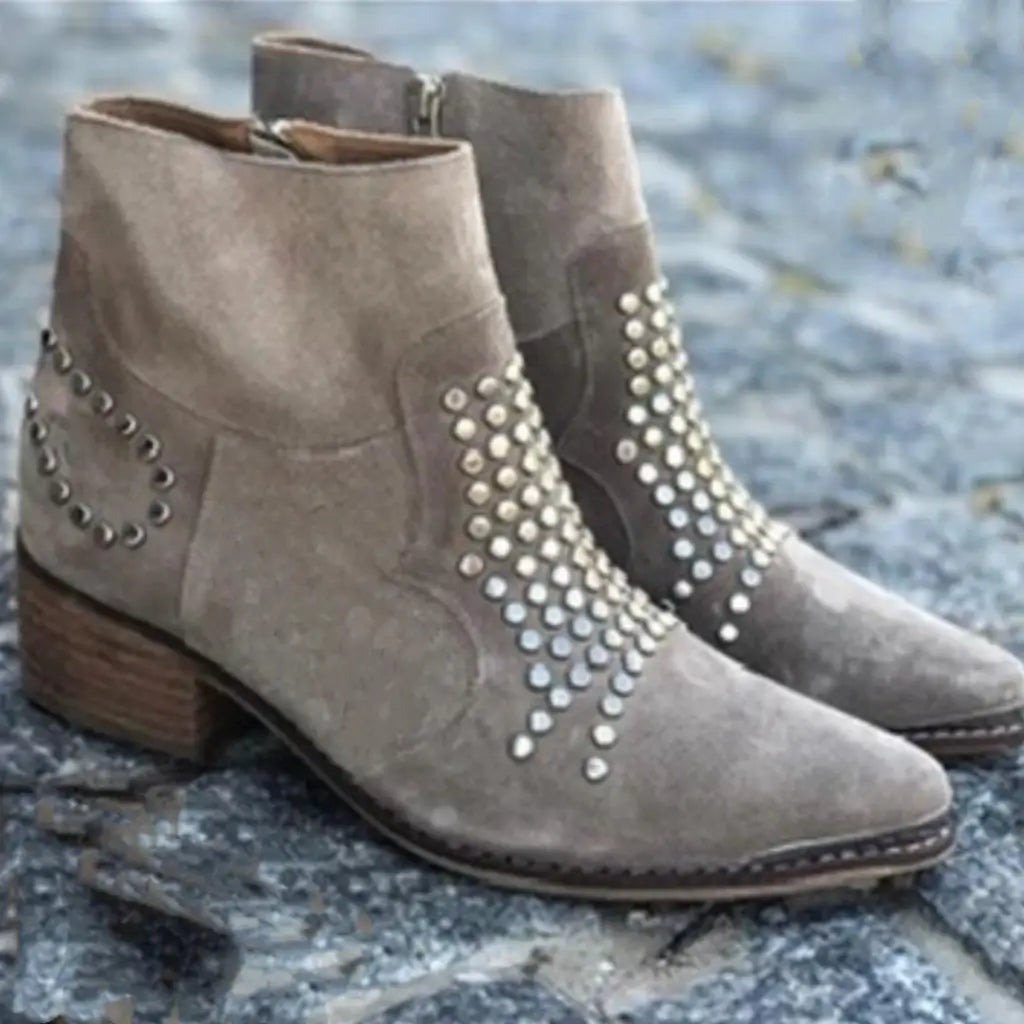 Women's Studded Edge Ankle Boots