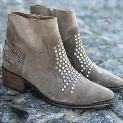 Women's Studded Edge Ankle Boots