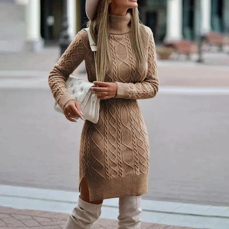 Classic Crew Neck Winter Sweater Dress