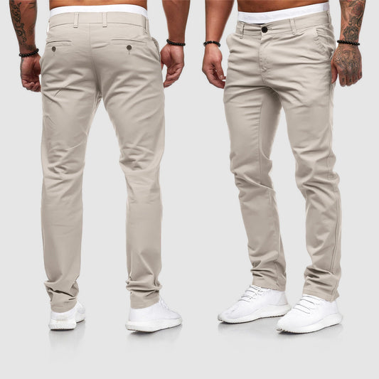 Men's Slim Fit Straight Leg Casual Pants - VibreMode
