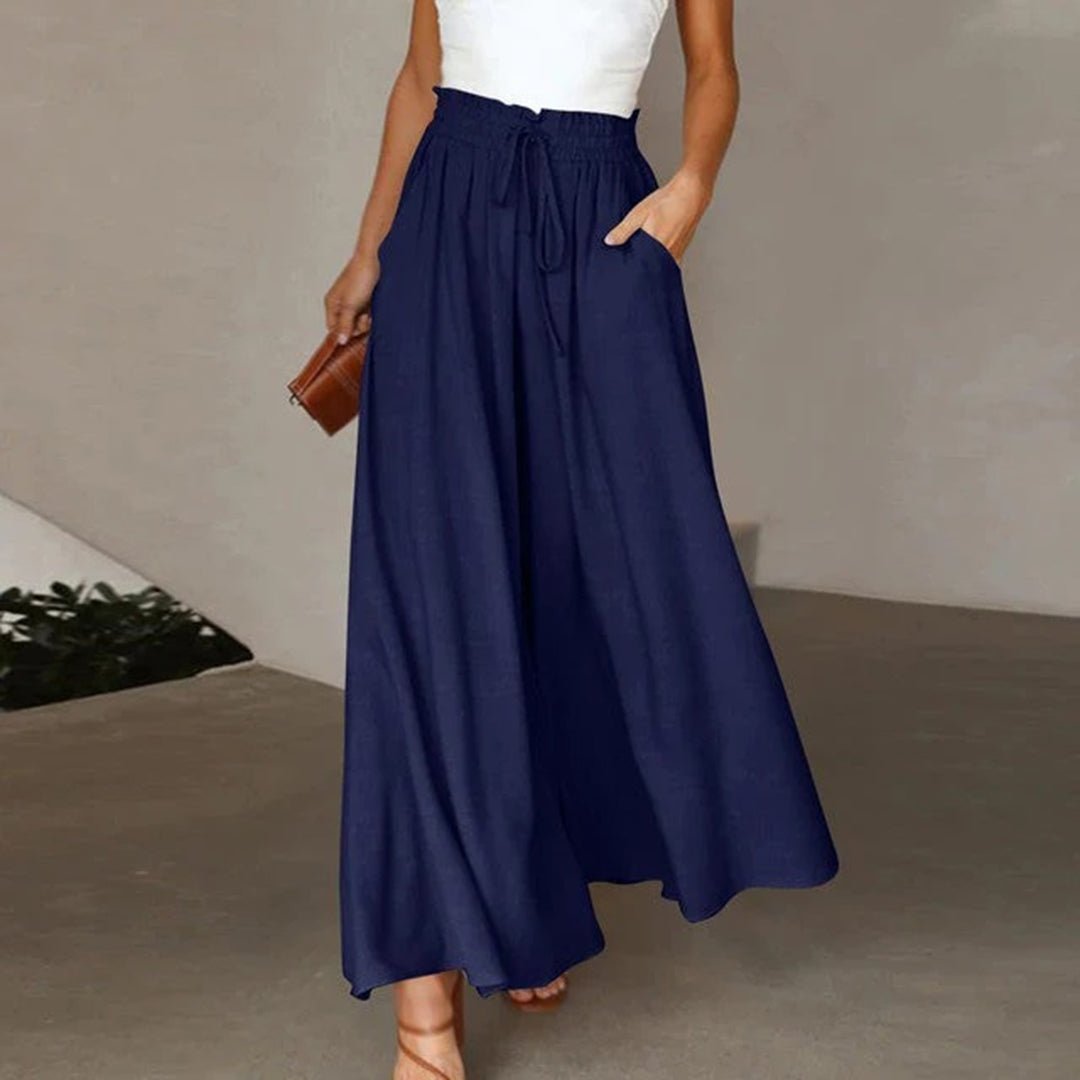 Women's Smocked High Waist Wide Leg Pants