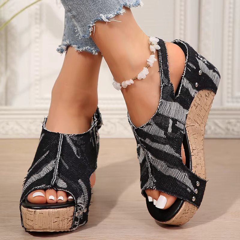Anika Women's Cork Wedge Sandals - VibreMode