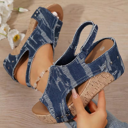 Natural Cork High Heel Sandals
