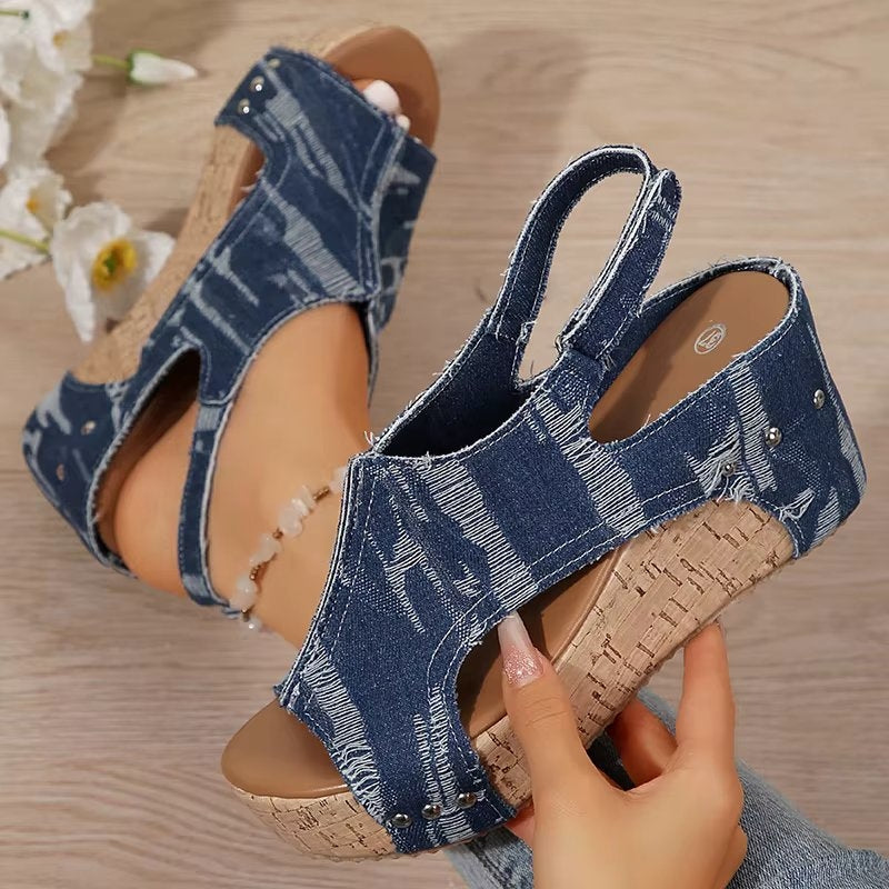 Anika Women's Cork Wedge Sandals
