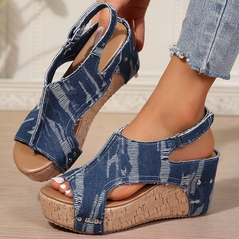 Natural Cork High Heel Sandals