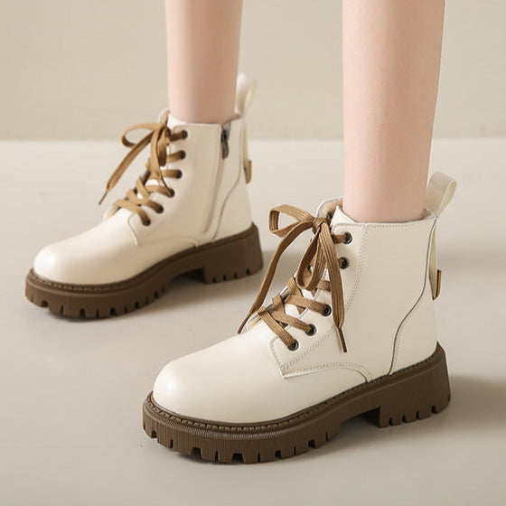 Women's Lined Combat Boots - VibreMode