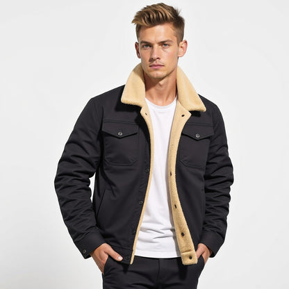 Men's Sherpa Lined Winter Jacket Warm Insulation