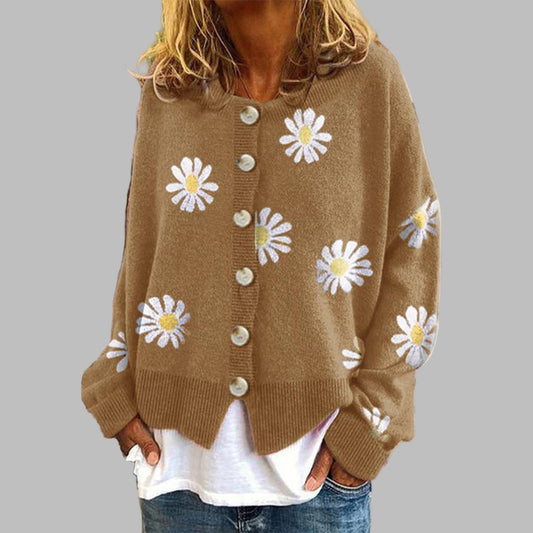 Women's Floral Knit Sweater - VibreMode