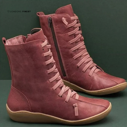 Women's Lace Up Side Zip Boots