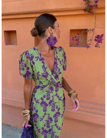 Women's Floral Print Short Sleeve Dress