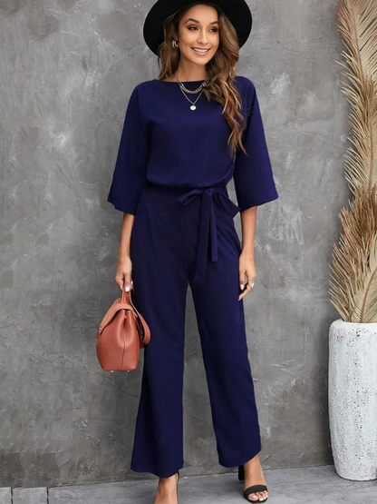 Women's Tie Waist Maxi Jumpsuit