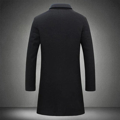 Men's Longline Overcoat Button Front Winter Coat
