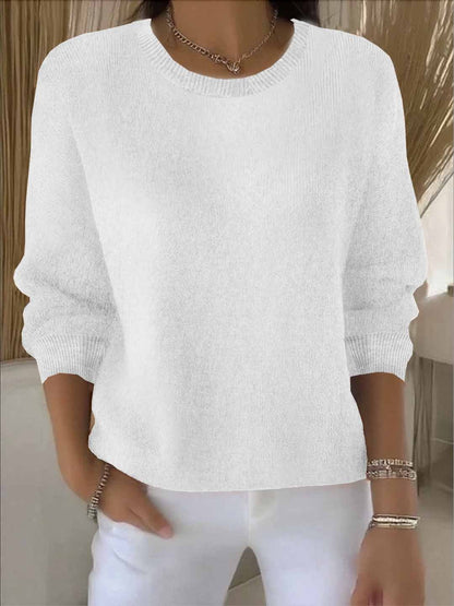 Women's Crewneck Sweater Long Sleeve Knit - VibreMode
