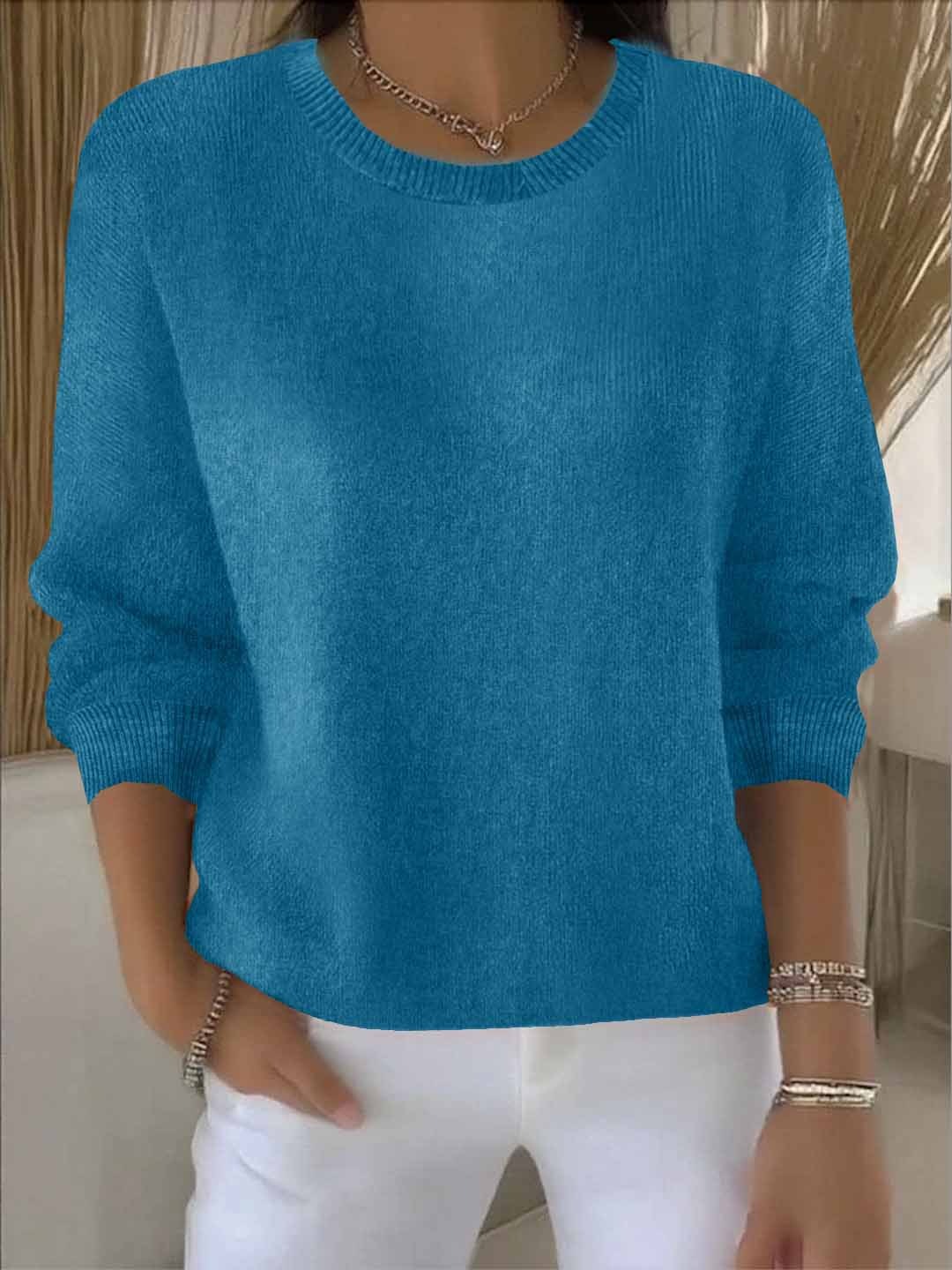 Women's Crewneck Sweater Long Sleeve Knit