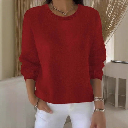 Women's Crewneck Sweater Long Sleeve Knit
